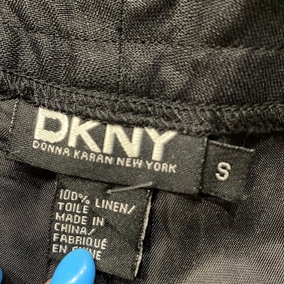 DKNY Lined LINEN wide leg BERMUDA shorts Black size Small - Picture 7 of 12